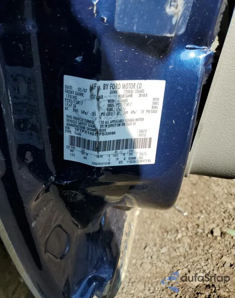 2007 Ford F150 from USA, damaged, VIN 1FTPX14517FB32696